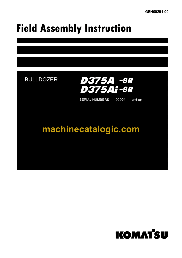 Komatsu D375A-8R, D375Ai-8R Bulldozer Field Assembly Manual (GEN00291-00)
