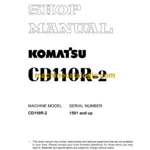 Komatsu CD110R-2 Crawler Carrier Shop Manual (SEBM030003)