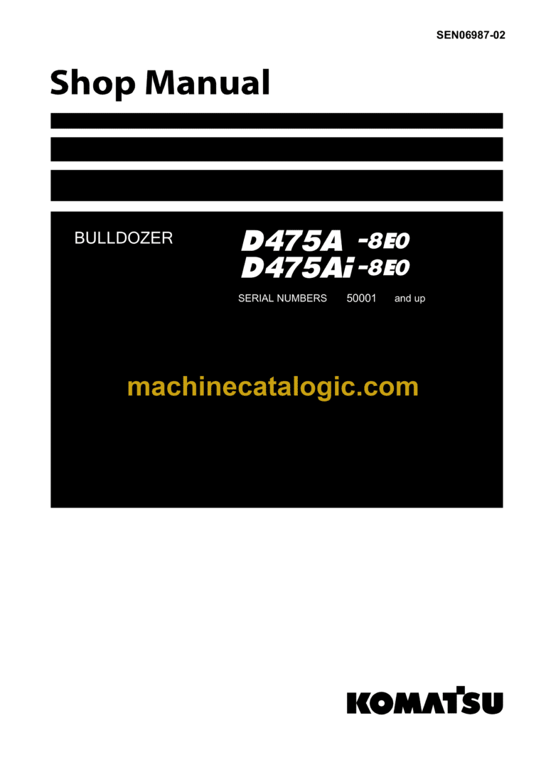 Komatsu D475A-8E0, D475Ai-8E0 Bulldozer Shop Manual (SEN06987-02)