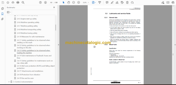 Liebherr PR 744L, PR 744LGP Crawler Dozer Operating Manual (From SN 13743) - Image 2