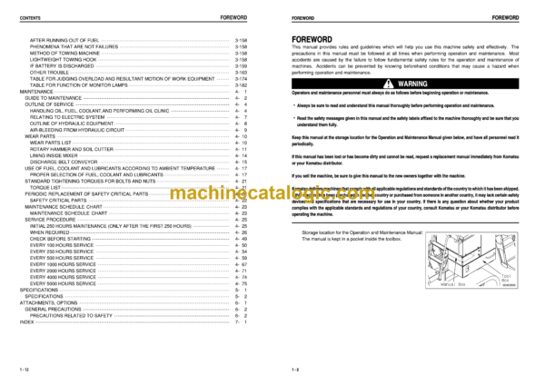 Komatsu BZ210-1 Galeo Mobile Soil Recycler Operation and Maintenance Manual (SEAM048202T) - Image 2