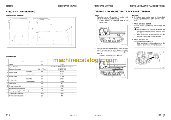 Komatsu CD110R-2 Crawler Carrier Shop Manual (SEBM030003) - Image 4