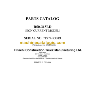 Hitachi R50-315D Parts Catalog
