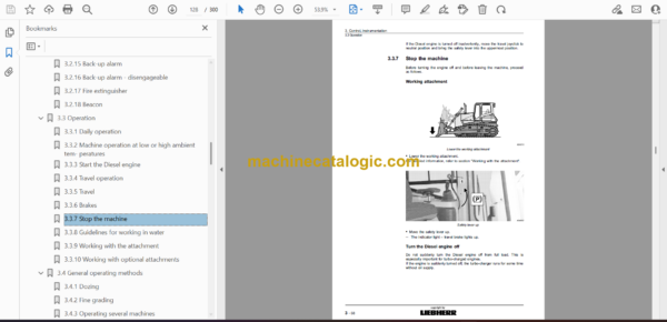 Liebherr PR 744L, 744LGP Crawler Dozer Operating Manual (From SN 10201) - Image 2