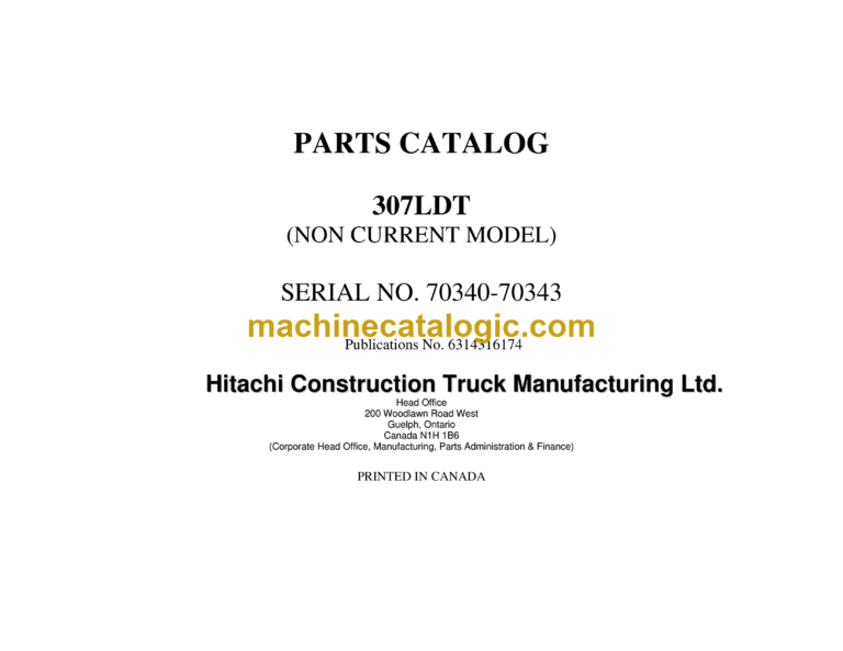 Hitachi R50-305LDT Parts Catalog