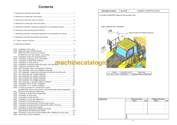 Komatsu HM400-5 Articulated Dump Truck Field Assembly Manual (GEN00163-11) - Image 3
