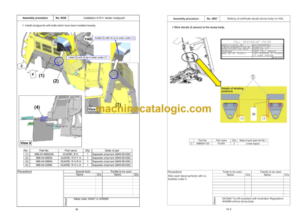 Komatsu HM400-5 Articulated Dump Truck Field Assembly Manual (GEN00163-11) - Image 4