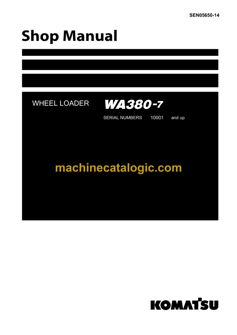 Komatsu WA380-7 Wheel Loader Shop Manual (SEN05650-14)