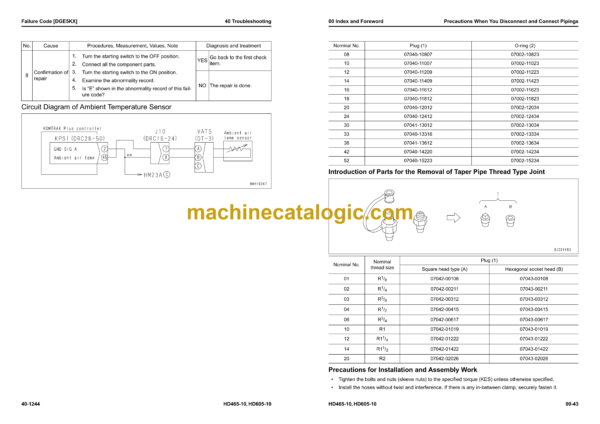 Komatsu HD465-10, HD605-10 Dump Truck Shop Manual (SEN06976-06) - Image 4