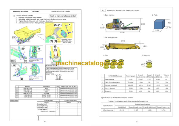 Komatsu HM400-5E0 Articulated Dump Truck Field Assembly Manual (GEN00191-07) - Image 4