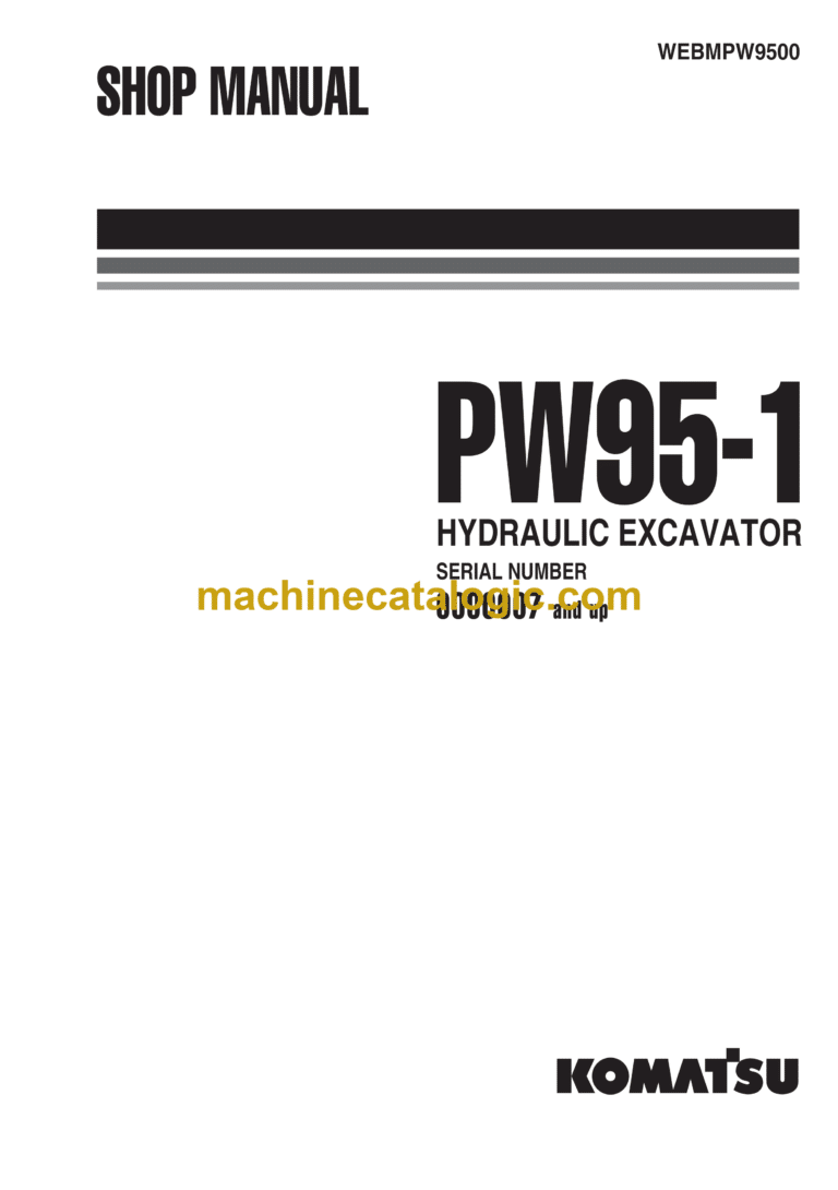 Komatsu PW95-1 Hydraulic Excavator Shop Manual (WEBMPW9500)