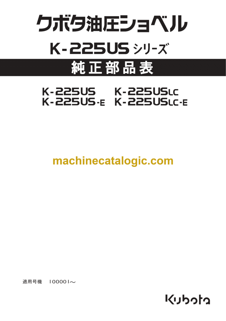 Hitachi K225US, K225USLC, K225US-E, K-225USLC-E Parts Catalog