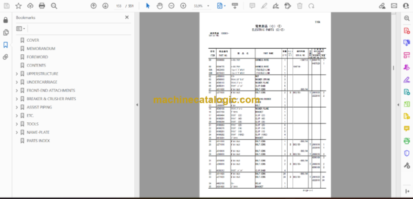 Hitachi K225US, K225USLC, K225US-E, K-225USLC-E Parts Catalog - Image 3