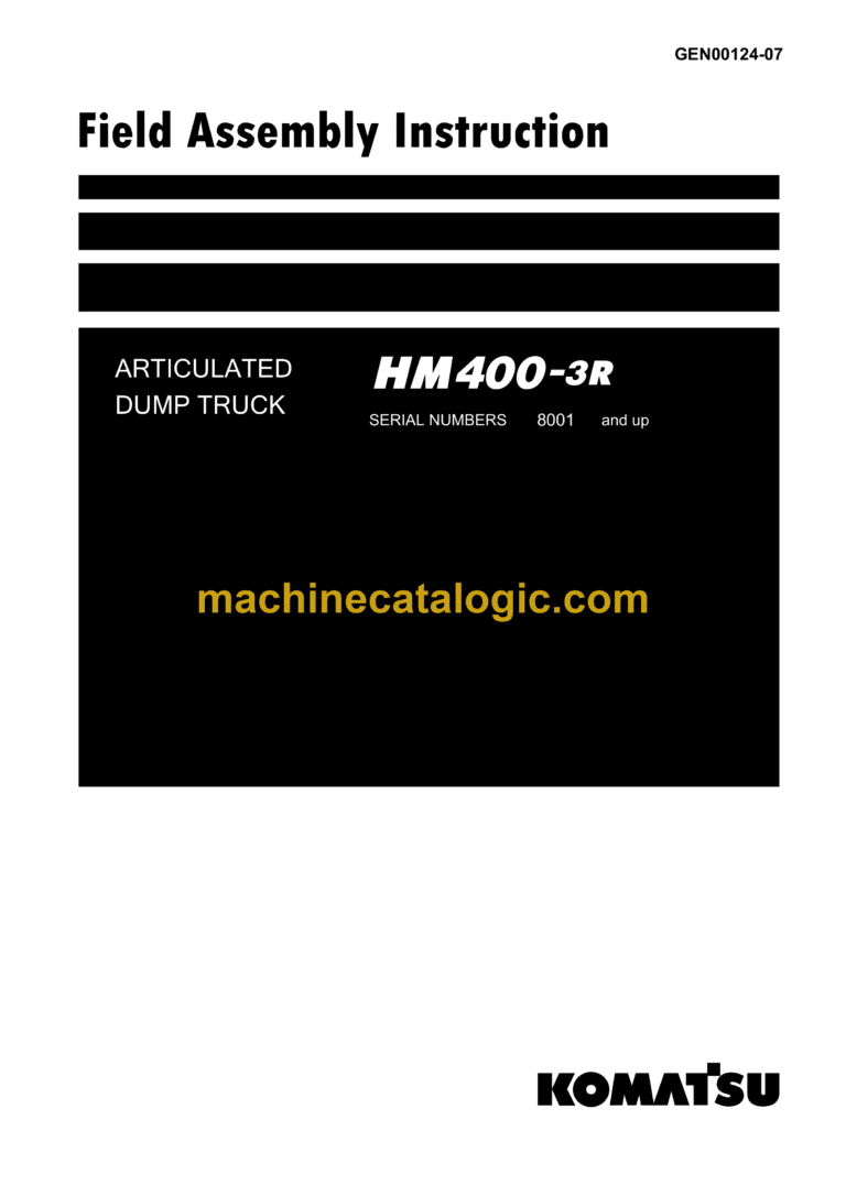 Komatsu HM400-3R Articulated Dump Truck Field Assembly Manual (GEN00124-07)