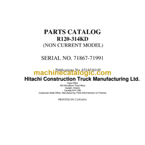 Hitachi R120-314KD Parts Catalog