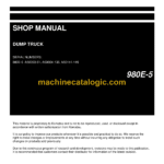 Komatsu 980E-5 Dump Truck Shop Manual (CEBM033011)