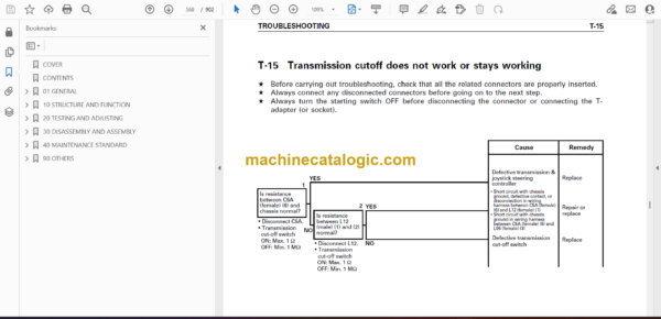 Komatsu WD600-3 Wheel Dozer Shop Manual (SEBM022905) - Image 2