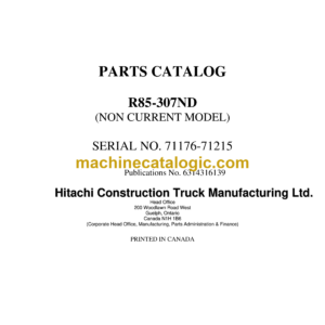 Hitachi R85-307ND Parts Catalog