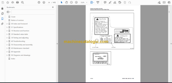 Komatsu HB205-1M0, HB215LC-1M0 Hydraulic Excavator Shop Manual (SEN06250-05) - Image 2