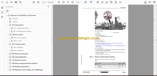 Liebherr PR 726-1793 Crawler Dozer Operating Manual - Image 2