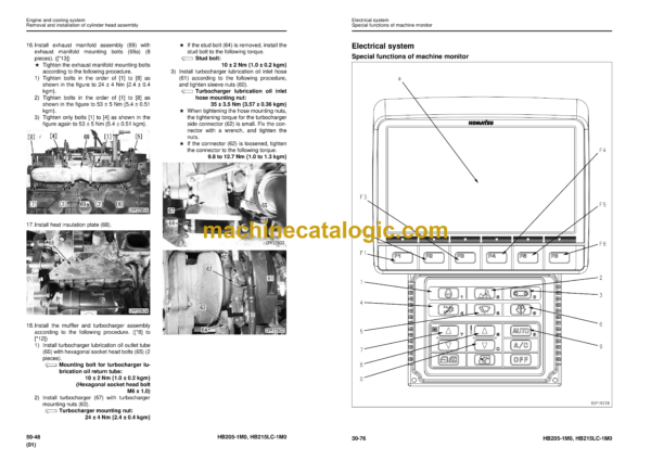 Komatsu HB205-1M0, HB215LC-1M0 Hydraulic Excavator Shop Manual (SEN06250-05) - Image 3