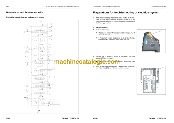 Komatsu PW148-8 Hydraulic Excavator Shop Manual (VEBM720100) - Image 3