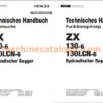 Hitachi ZX130-6, ZX130LCN-6 Hydraulischer Bagger – Technisches Handbuch (Funktionsprinzip & Fehlersuche)