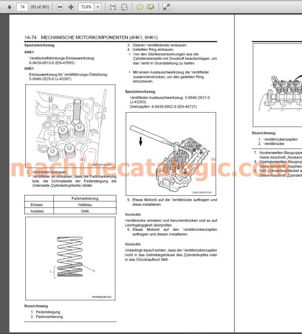 Hitachi 4HK1 & 6HK1 – Motorhandbuch (Deutsch, PDF) - Image 3
