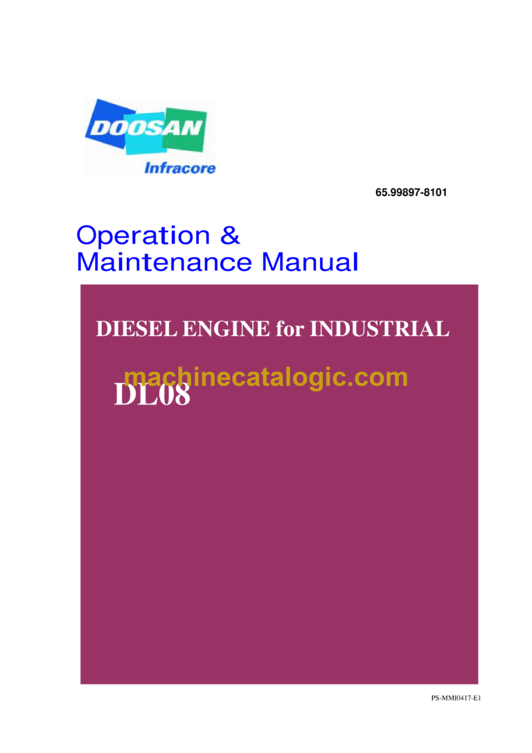 Doosan DL08 Diesel Engine for Industrial Wheel Loader Operation and Maintenance Manual