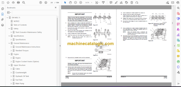 Doosan DX140LC-5 Hydraulic Excavator Shop Manual (Serial Number 1001 and Up) - Image 2