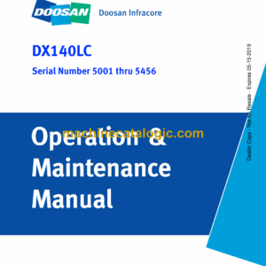 Doosan DX140LC Excavator Operation and Maintenance Manual (Serial Number 5001 thru 5456)