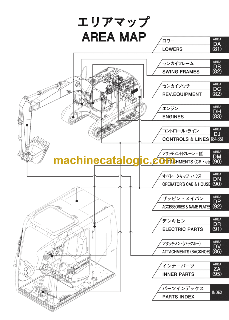 Sumitomo SH130-5BH, SH130-5BB, SH130-5LC Hydraulic Excavator Parts Manual (WCLA120A51BH, WCLA120A51BB, WCLA120A51LC)