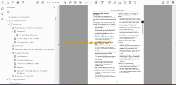 Sumitomo SH75X-6A, SH75XU-6A Hydraulic Excavator Operators Manual (WDL0756-8NZ) - Image 2