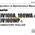 Komatsu JV100A, JV100WA-1, JV100WP-1 Vibratory Roller Operation and Maintenance Manual (SEAM02650103)