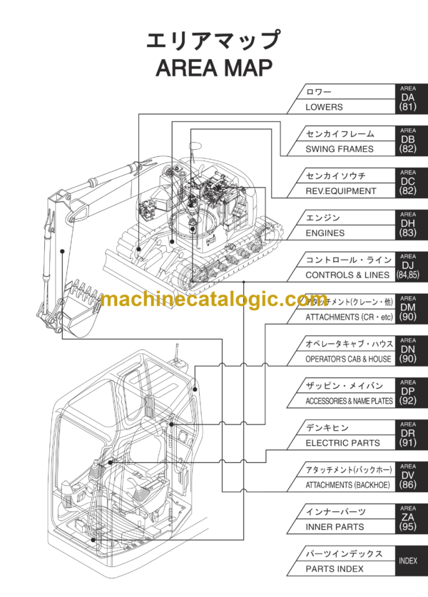 Sumitomo SH135X-3B Hydraulic Excavator Parts Manual (WCLA135B37BH, WCLA135B37BB)