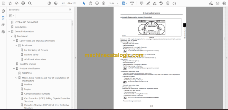 Sumitomo SH145X-6 Hydraulic Excavator Operators Manual (WDL1356-1T)