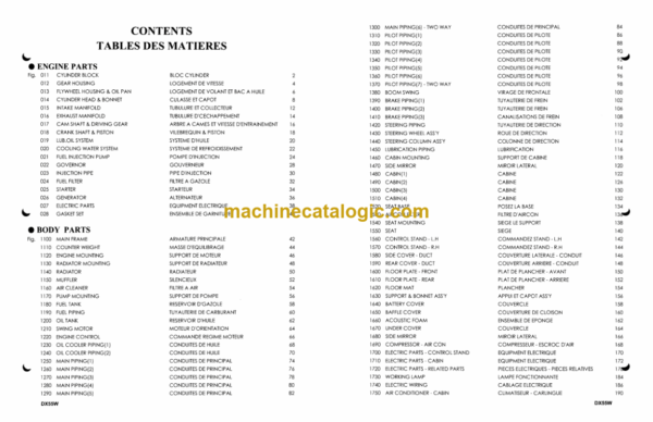 Doosan DX55W Excavator Parts Manual (Serial Number 5001 and Up) - Image 2