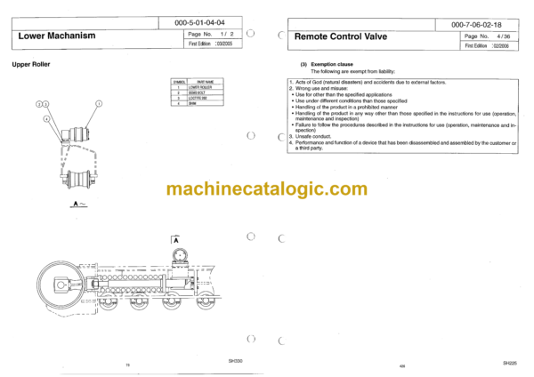 Sumitomo SH225X-3 Hydraulic Excavator Shop Manual (WLSM225X3-00W) - Image 4