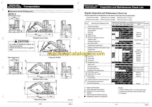 Sumitomo SH75U-2 Hydraulic Excavator Operators Manual (WDL0751-0W) - Image 3