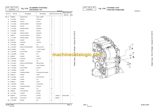 Doosan DL300-5TRAV Wheel Loader Parts Manual (Serial Number 10001 and Up) - Image 3