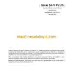 Daewoo Solar 55-V Plus Excavator Operation and Maintenance Manual (Serial Number 1001 and Up)