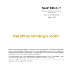Daewoo Solar 130LC-V Excavator Operation and Maintenance Manual (Serial Number 0001 and Up)