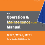 Doosan MT25, MT26, MT31 Articulated Dump Truck Operation and Maintenance Manual (Serial Number 711012 and Up)