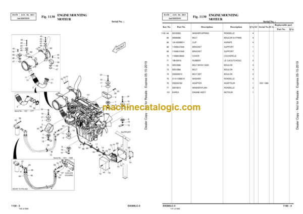 Doosan DX300LC-3 Excavator Parts Manual (Serial Number 1001 and Up) - Image 2