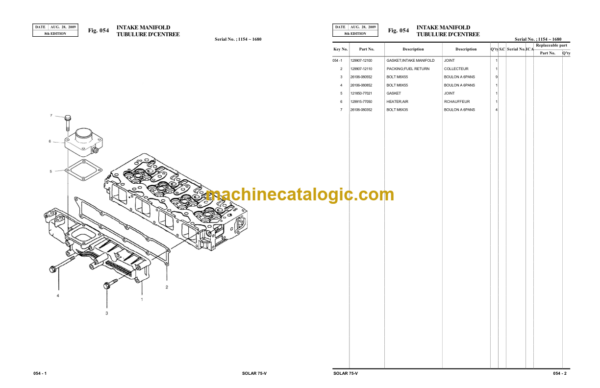 Doosan S75-V Excavator Parts Manual (Serial Number 1001 and UP) - Image 3