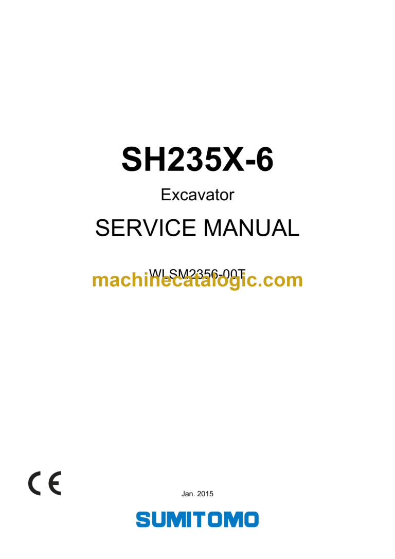 Sumitomo SH235X-6 Hydraulic Excavator Service Manual (WLSM2356-00T)