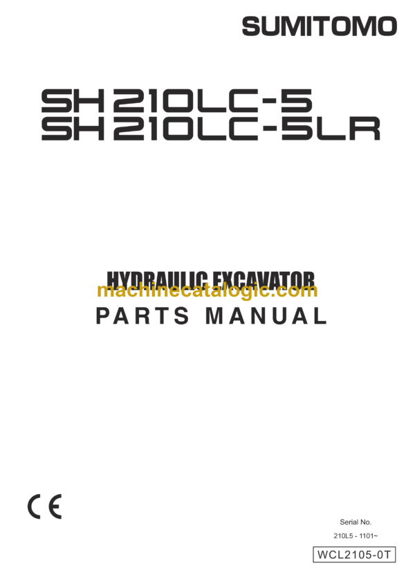 Sumitomo SH210LC-5, SH210LC-5LR Hydraulic Excavator Parts Manual (WCL2105-0T)