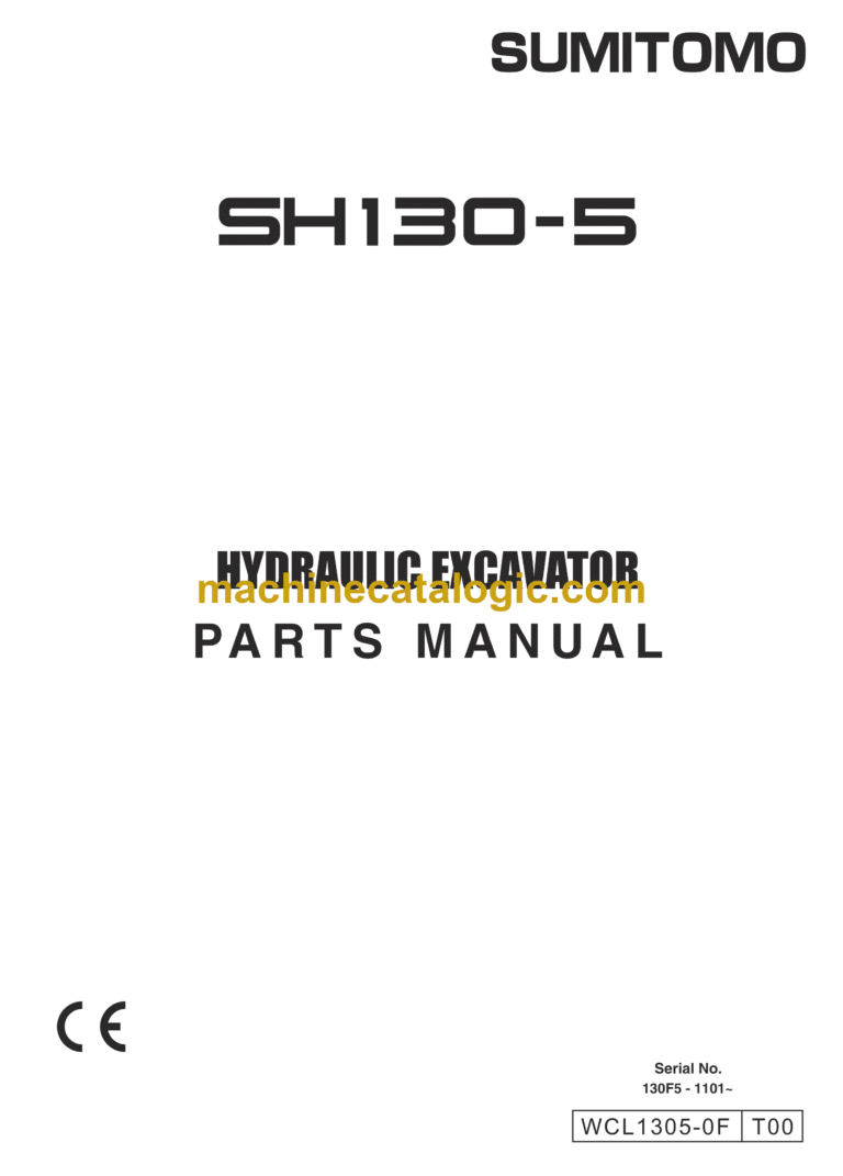 Sumitomo SH130-5 Hydraulic Excavator Parts Manual (WCL1305-0F)