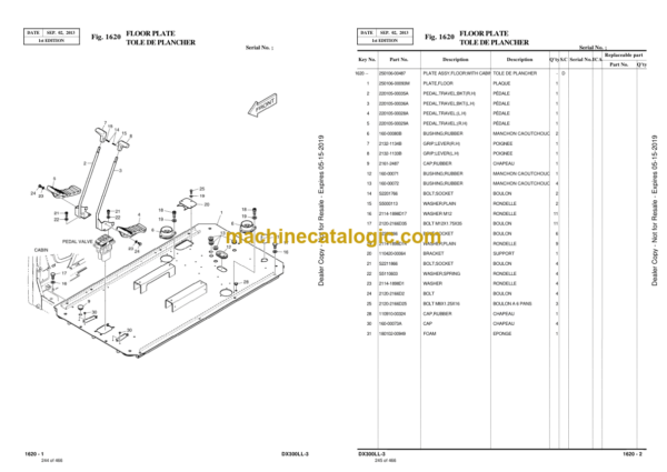 Doosan DX300LL-3 Excavator Parts Manual (Serial Number 10001 and Up) - Image 2