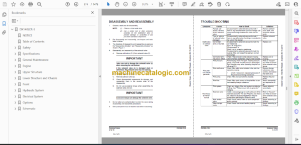 Doosan DX140LCR-5 Hydraulic Excavator Shop Manual (Serial Number 1001 and Up) - Image 2